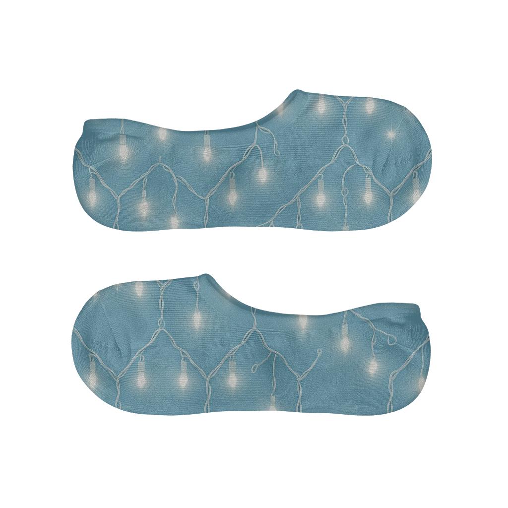Icicle Light Lattice On Icy Blue personalized invisible socks