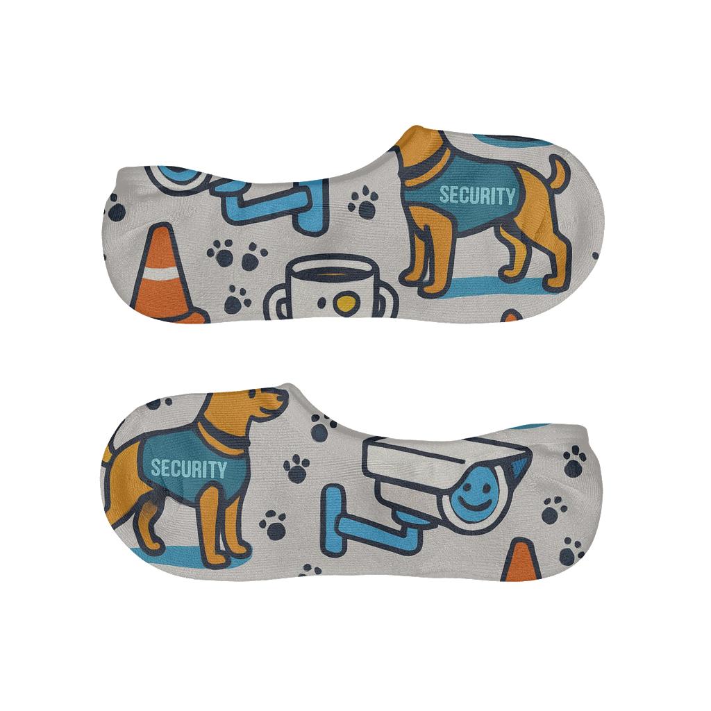Surveillance Camera Parade With Security Guard Charm breathable no-show socks