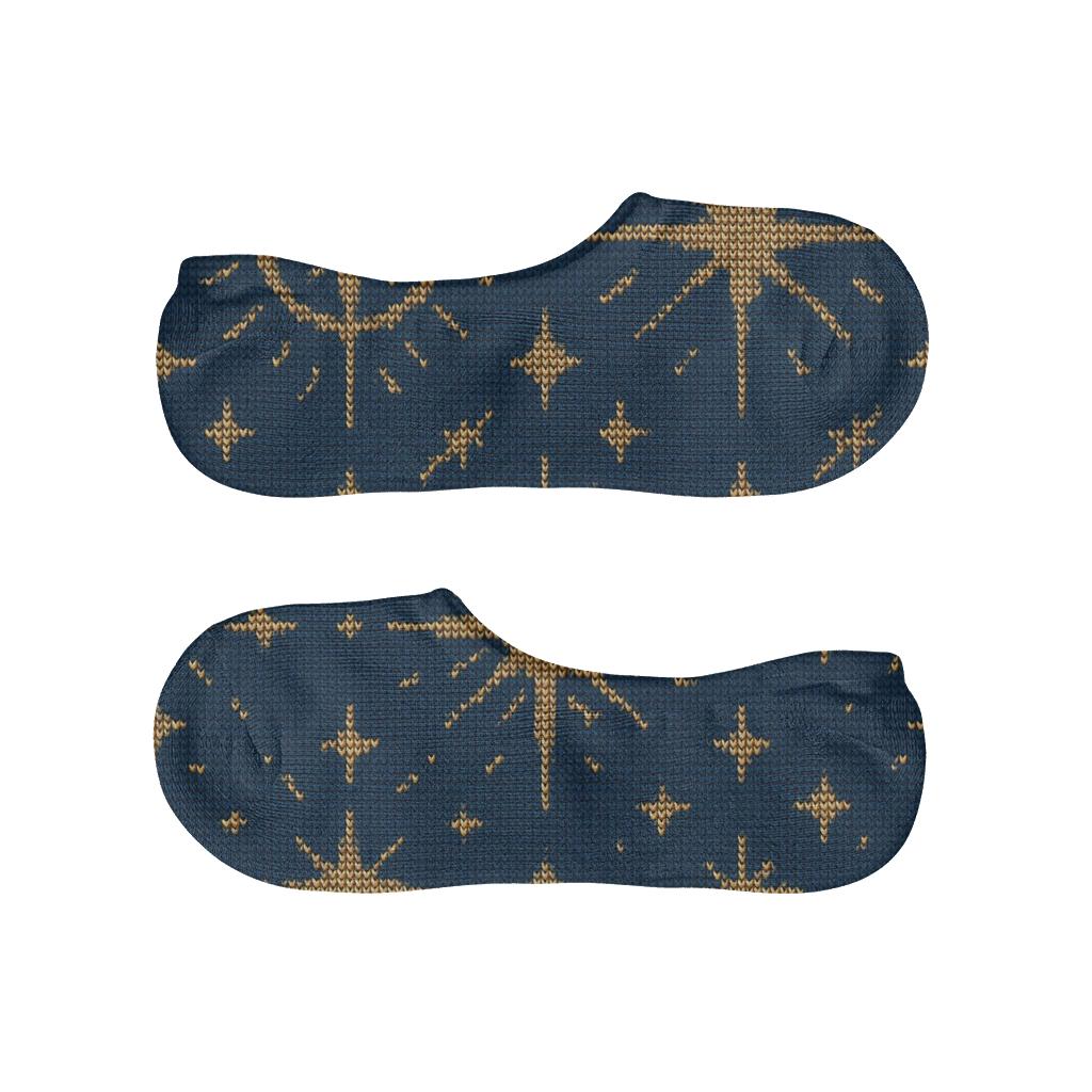 Knitted Illusion Star Of Bethlehem Lattice breathable seamless no-show sockscustom no-show socks