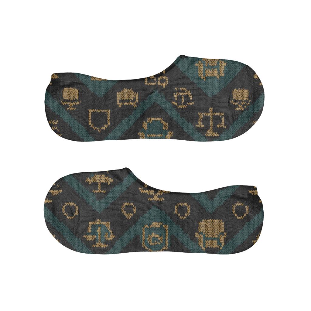 Probation Officer Chevron Docket Knit Pattern designer print no-show socks
