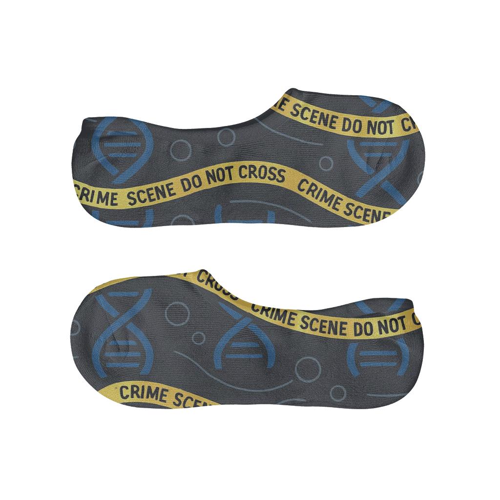 DNA Chevron And Tape Waves With Forensic Scientist personalized invisible socks