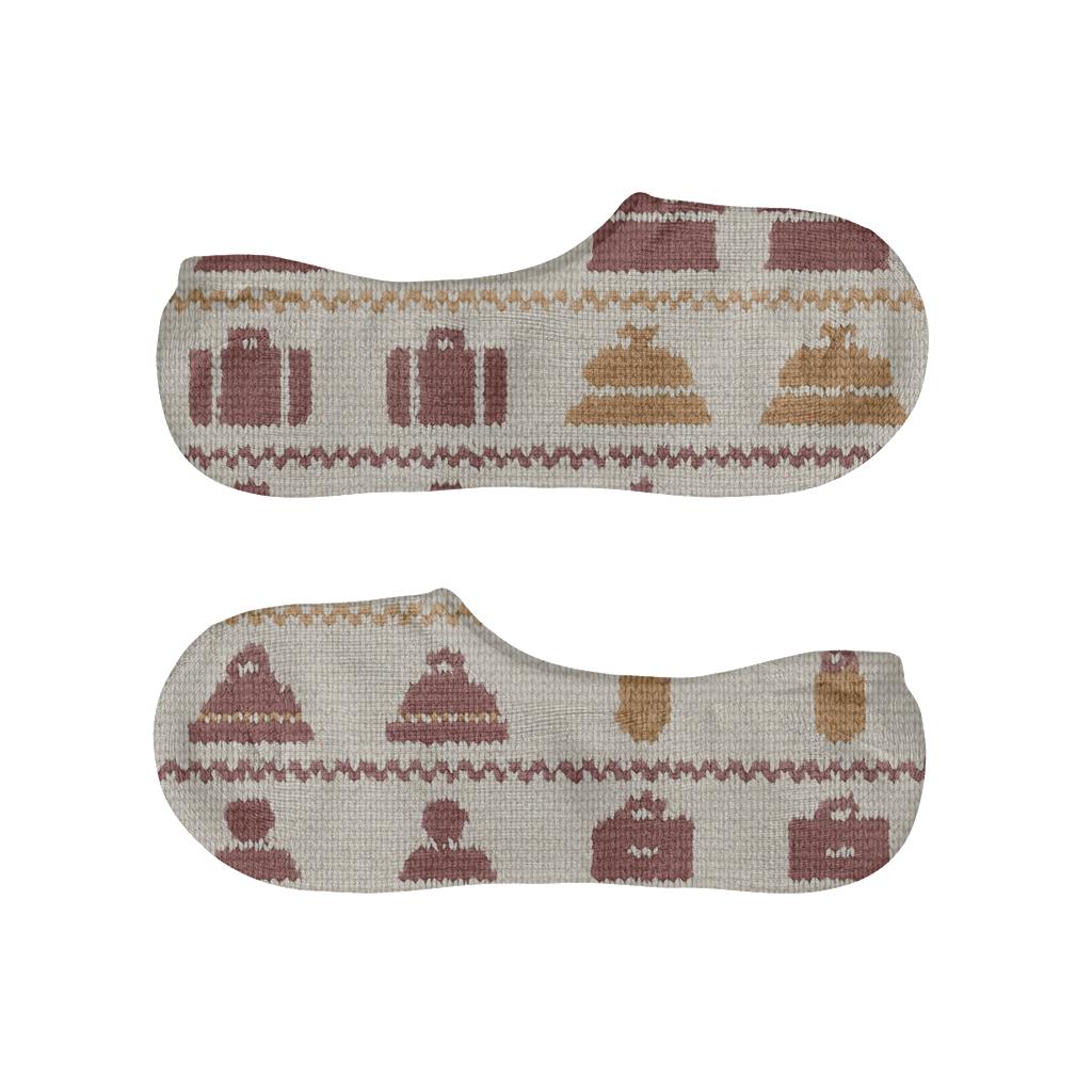 Hotel Receptionist Knitted Lobby Stripe Bands designer printed no-show socks