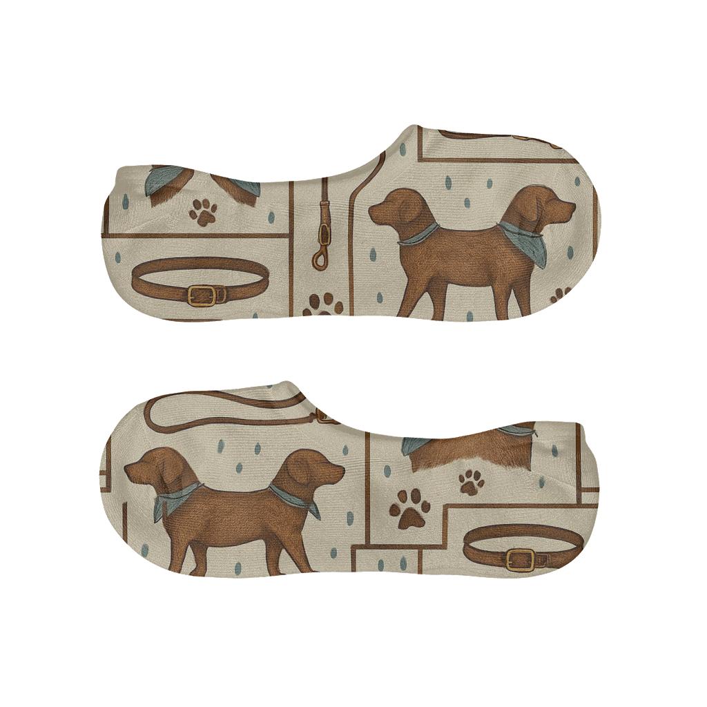 Vintage Naturalist Poster Pattern, Labrador Retriever Finish designer print no-show socks