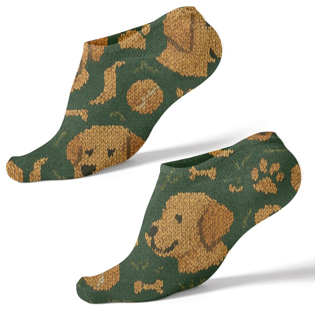 Knitted Park Tiling In Labrador Retriever Style comfortable cotton ankle socks