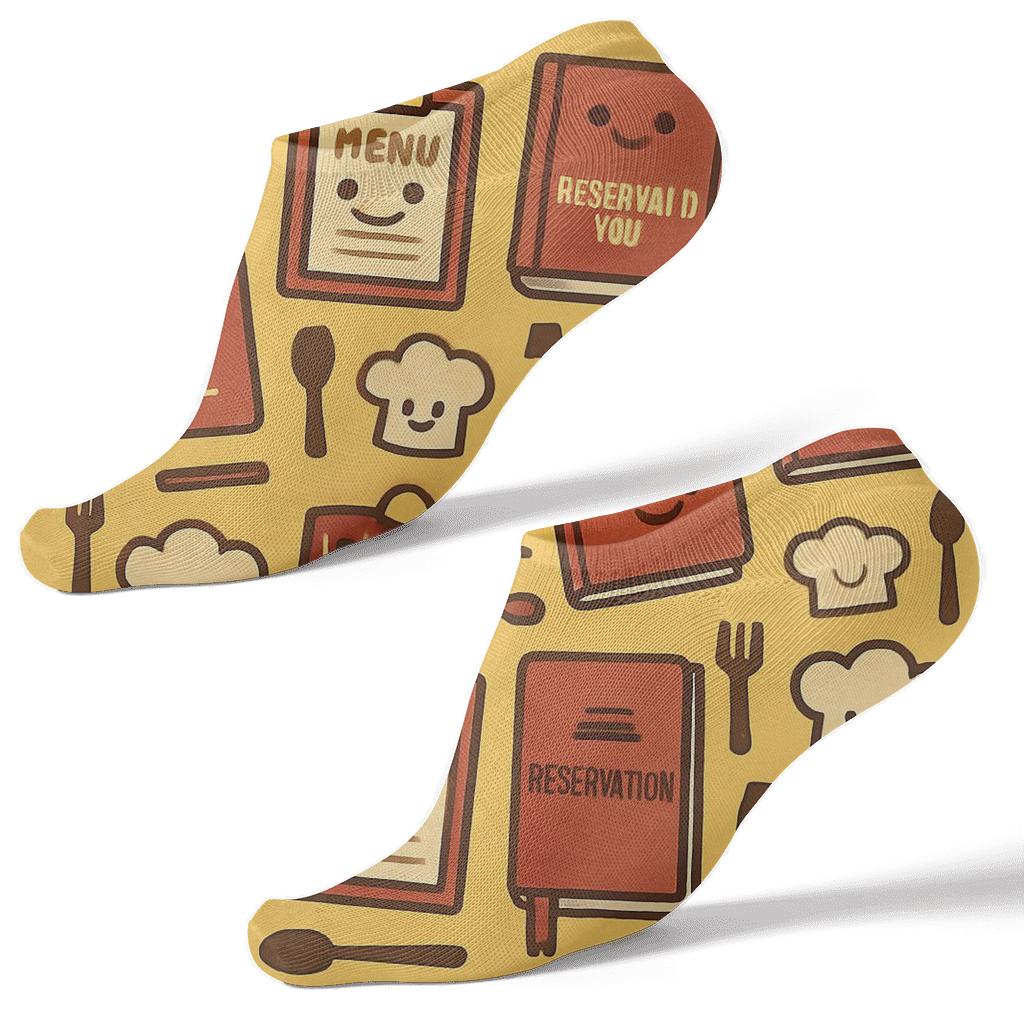 Bistro Ledger Tiles, Restaurant Manager Edition comfortable cotton ankle socks
