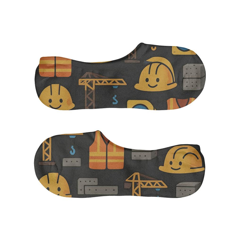 Civil Engineer Hard Hat Mosaic Grid personalized no-show socks