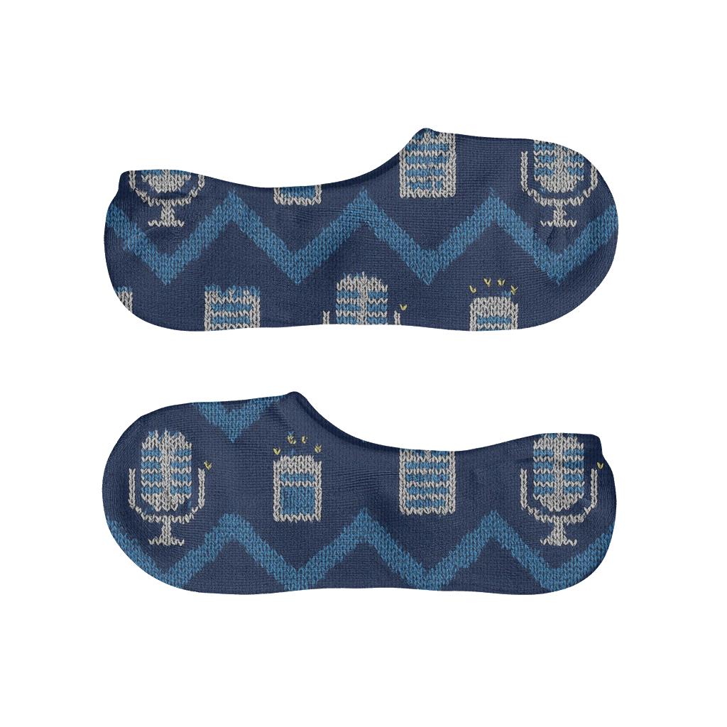 Reporter Microphone Chevron Knit personalized no-show socks