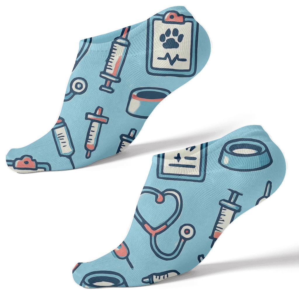 Veterinary Technician Clinic Charm Tessellation custom ankle socks