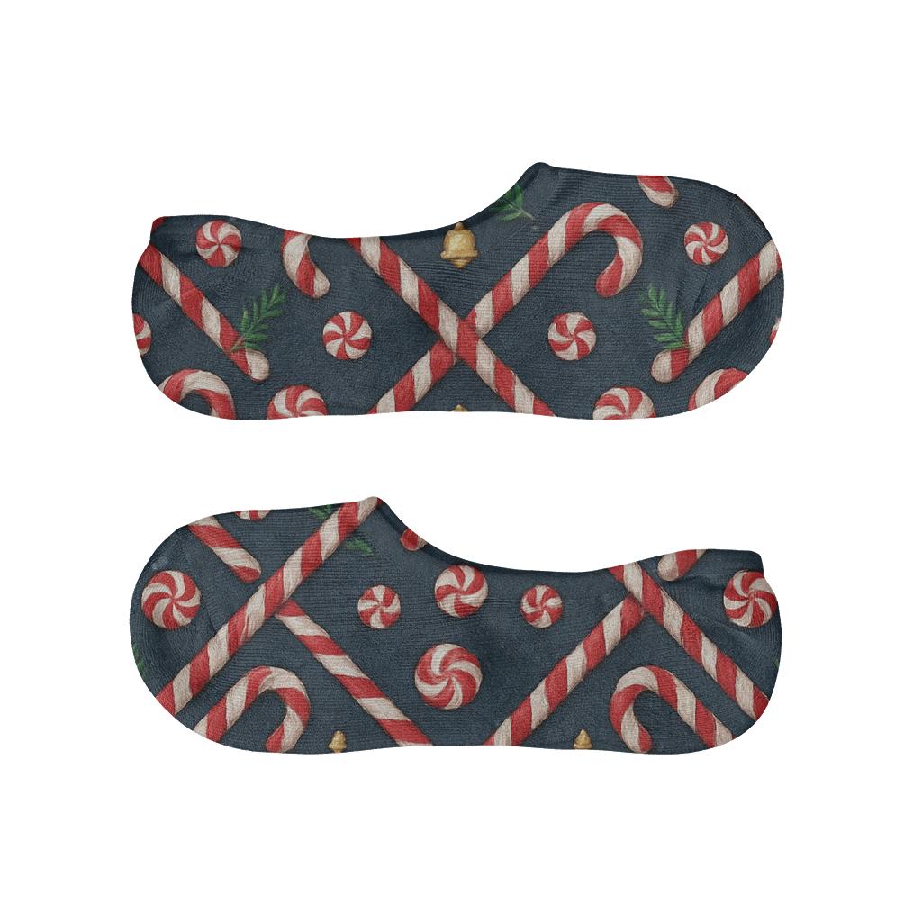 Candy Cane Lattice, Holiday Edition trendy no-show sock styles