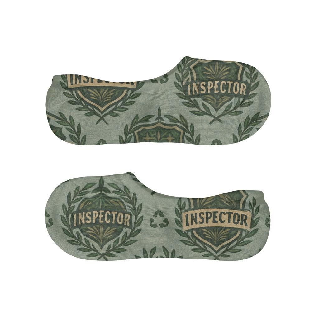 Environmental Inspector Badge Leaf Lattice trendy no-show sock styles