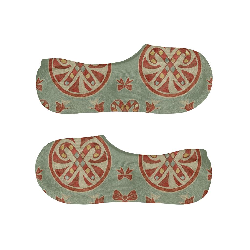 Peppermint Medallions With Candy Canes Centerpiece comfortable invisible socks