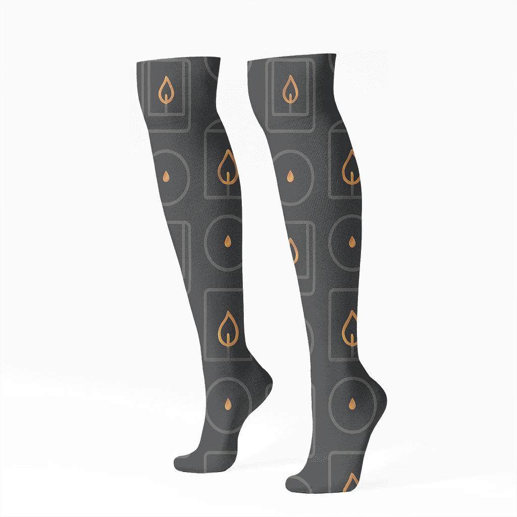 Lantern Pane Lattice, Candle Edition personalized knee-high socks