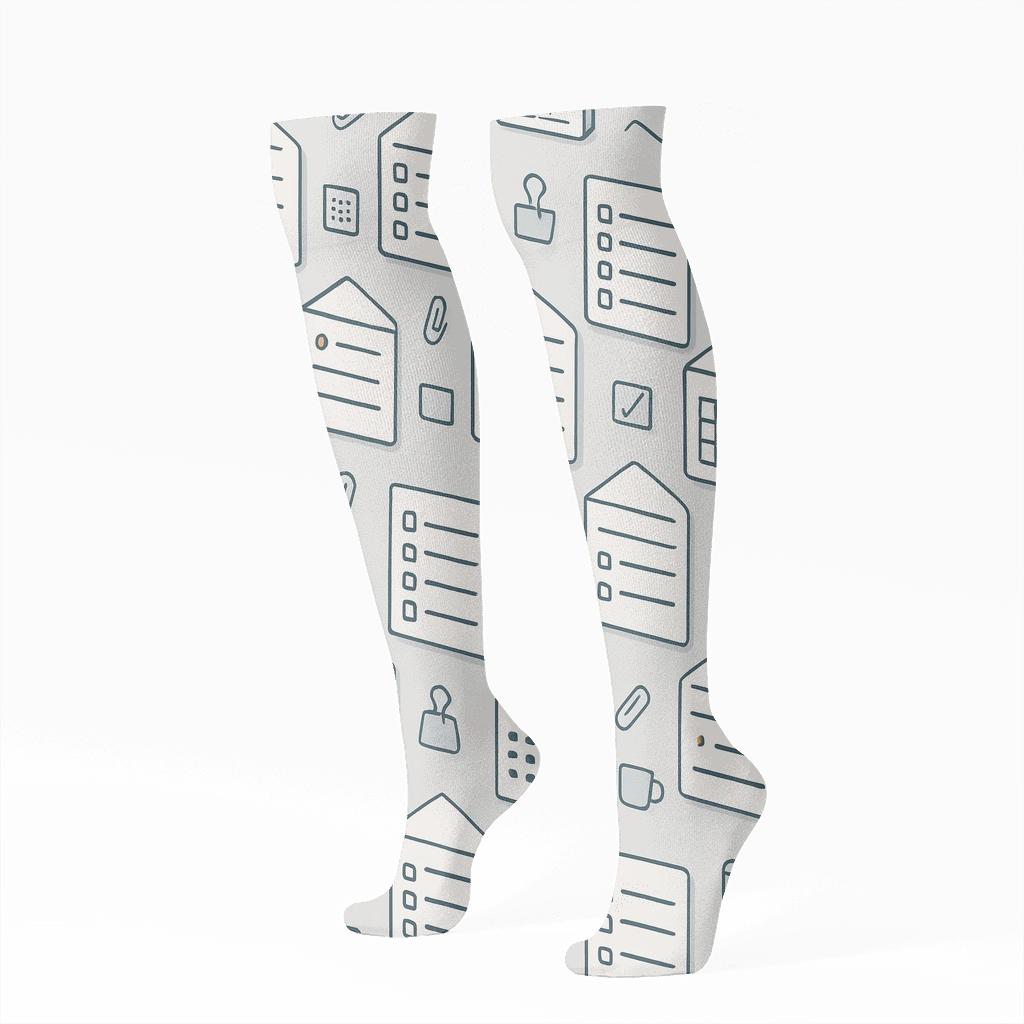 Modern Office Manager Task List Lattice personalized knee-high socks