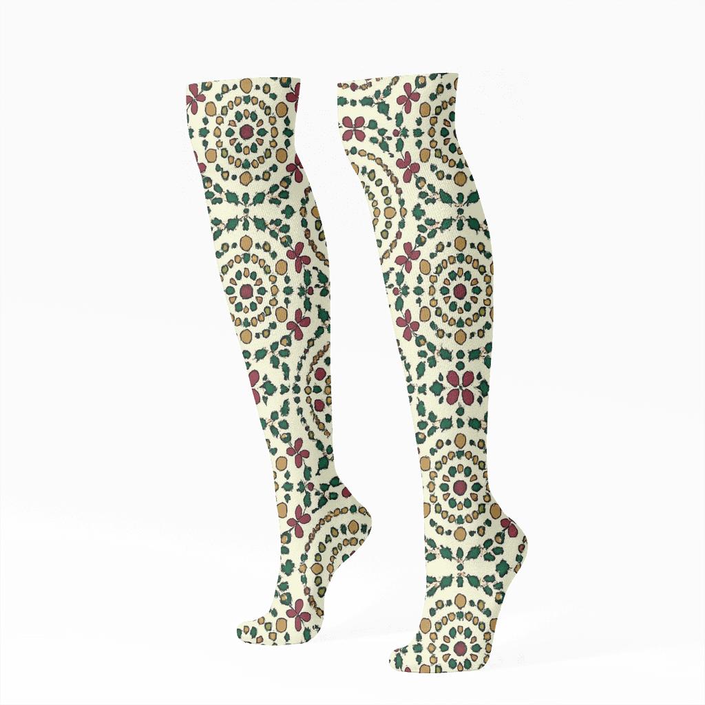 Ornament Mandala For Christmas Chic custom knee-high socks