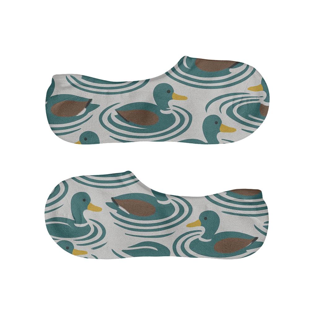 Pond Ripple Duck Mosaic trendy no-show sock styles
