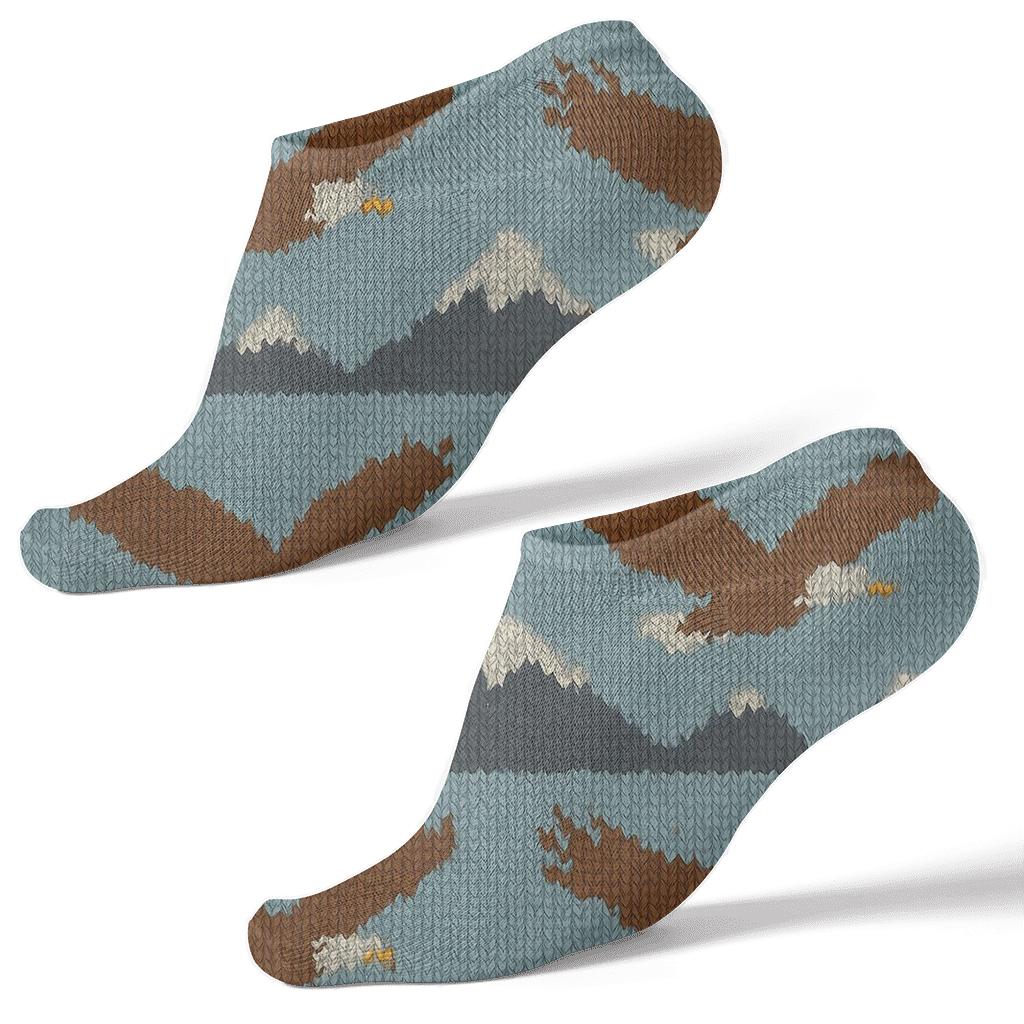 Knitted Ridge Rhythm Eagle Pattern stylish athletic ankle socks