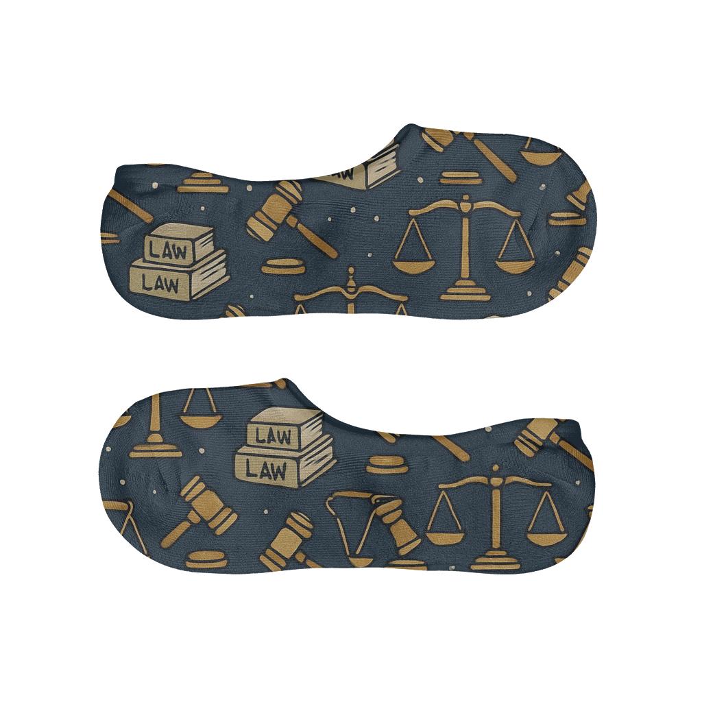 Courtroom Tilework With Lawyer Icons breathable seamless no-show sockscustom no-show socks
