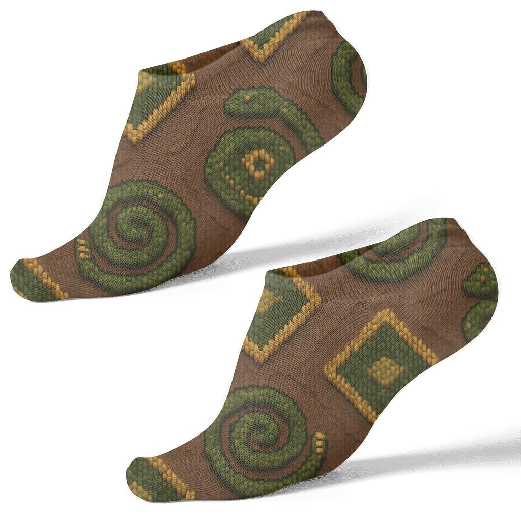 Knitted Illusion Snake Scale Lattice soft everyday ankle socks
