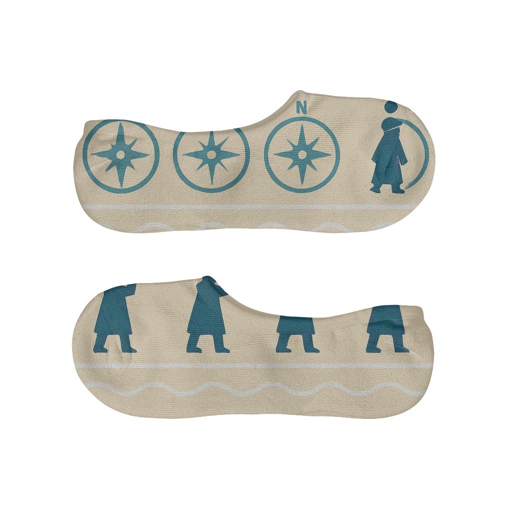 Minimal Compass Bands With Sailor Silhouettes comfortable invisible socks