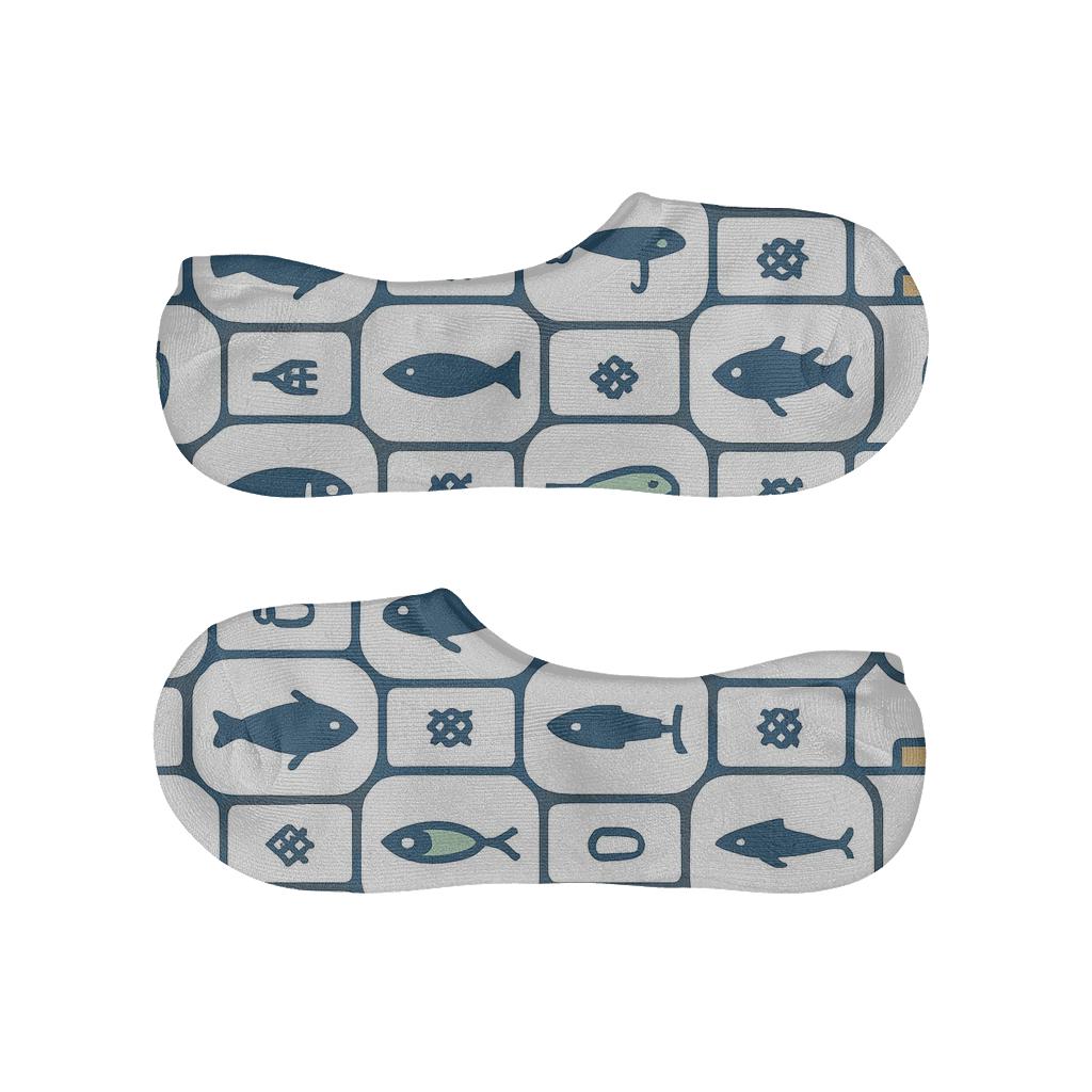 Tackle Box Lattice With Fisher Icons personalized no-show socks