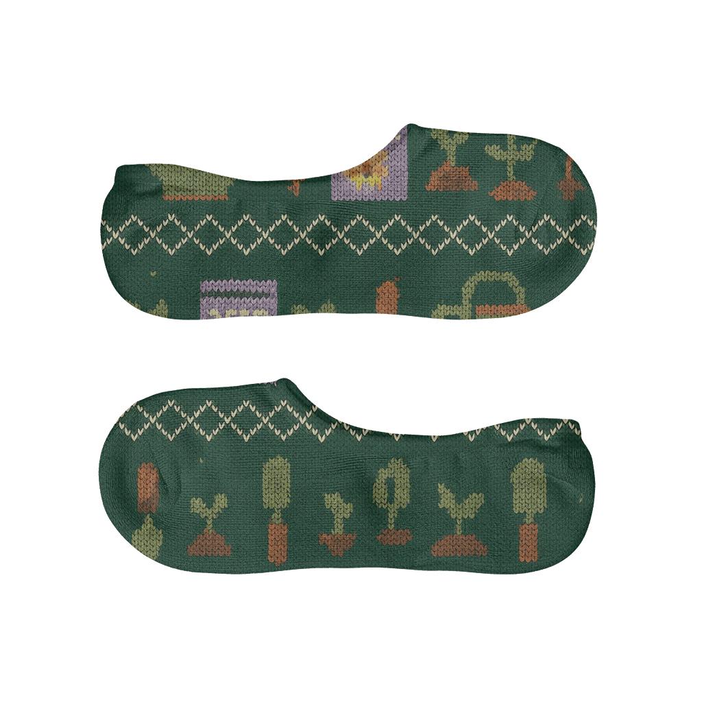 Knitted Trellis Gardener Motif Bands anti-slip no-show socks