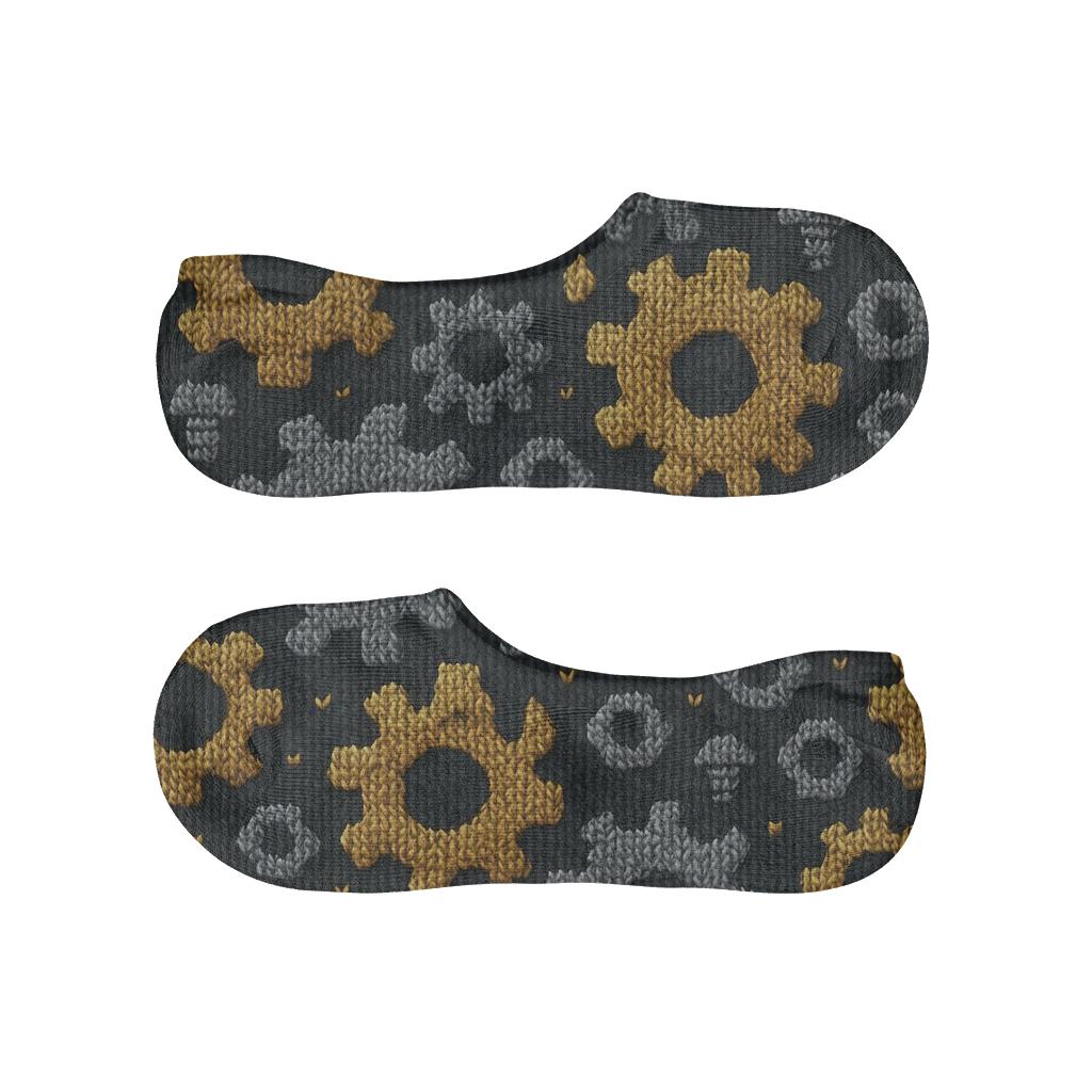 Knitted Gear Garden Mechanic Pattern soft cotton no-show socks