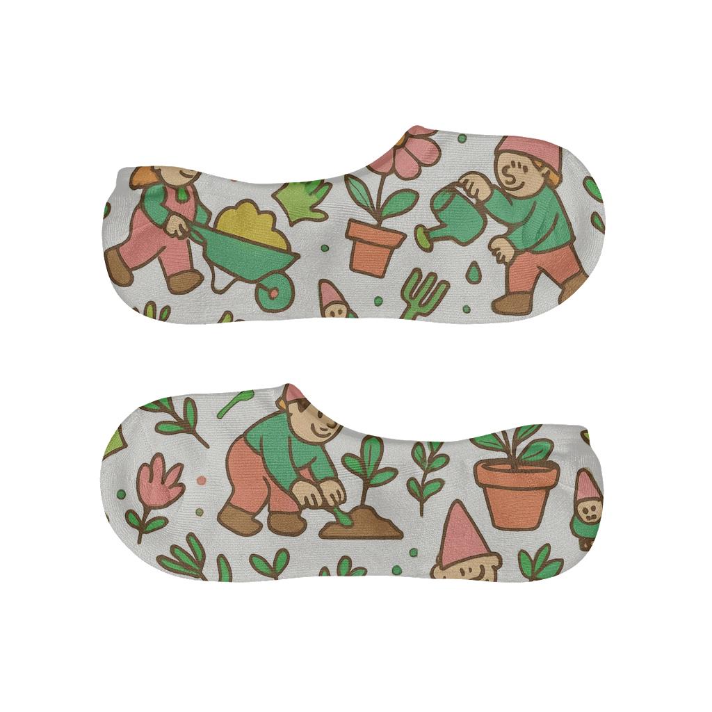 Flower Pot Parade With Gardener Scenes trendy no-show sock styles