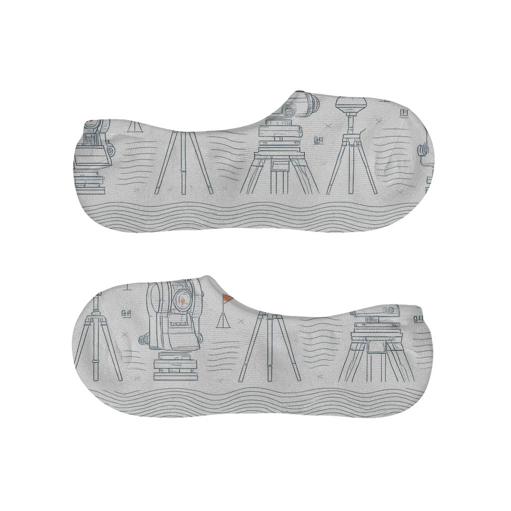 Blueprint Band Surveyor Pattern Study personalized no-show socks