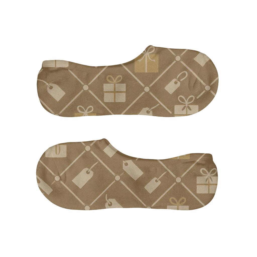 Ribbon Lattice Presents Pattern anti-slip no-show socks