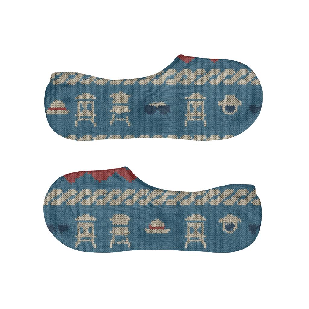 Knitted Wave Bands With Lifeguard Signals soft cotton no-show socks