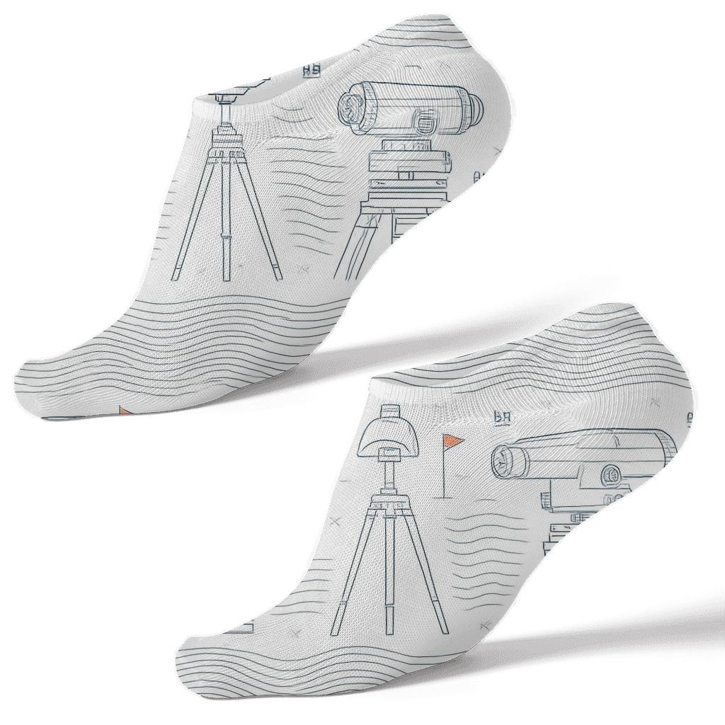Blueprint Band Surveyor Pattern Study trendy patterned ankle socks