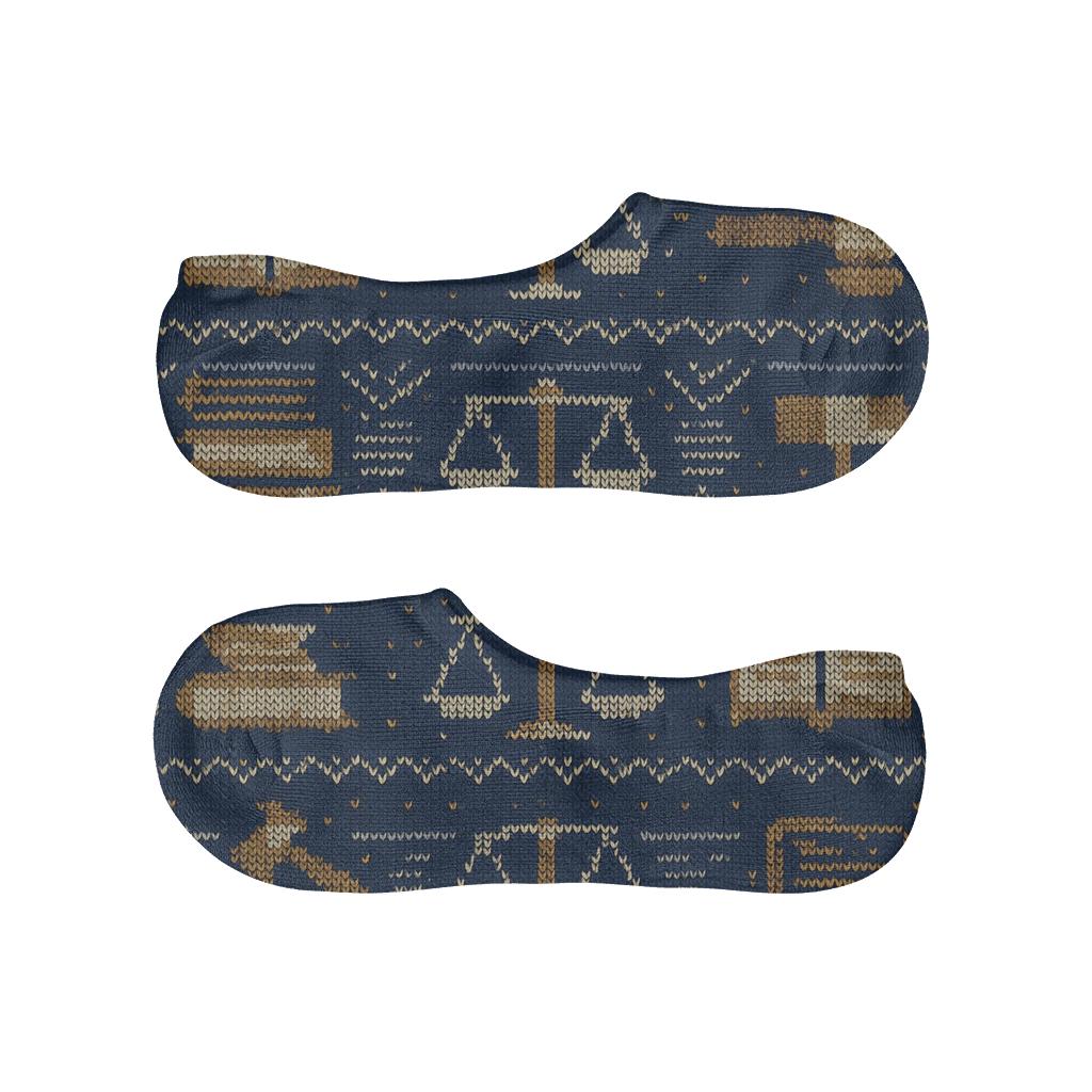 Paralegal Knit Illusion Gavel And Book Fair Isle anti-slip no-show socks