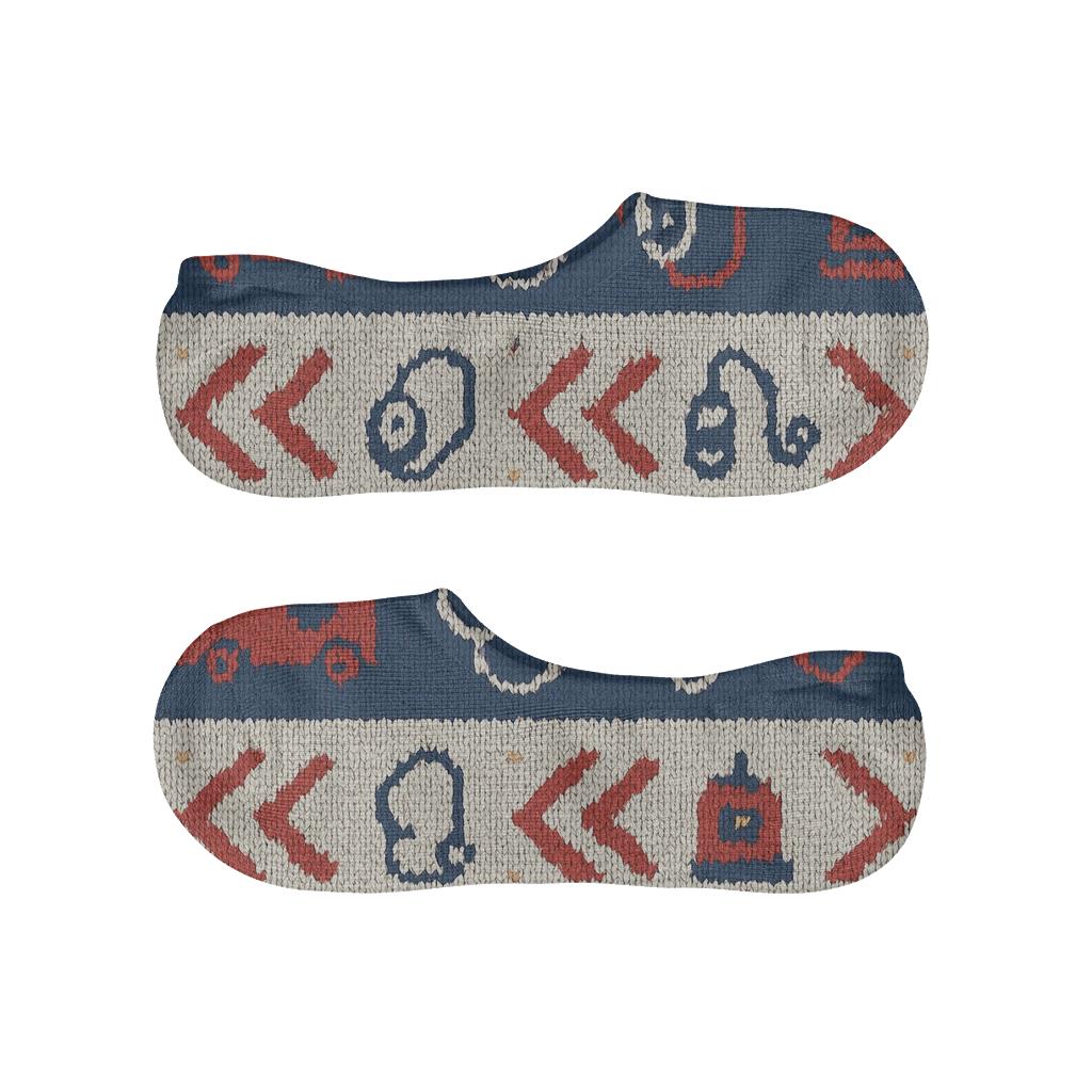 Paramedic Chevron Ambulance Stripe Knit Illusion soft cotton no-show socks