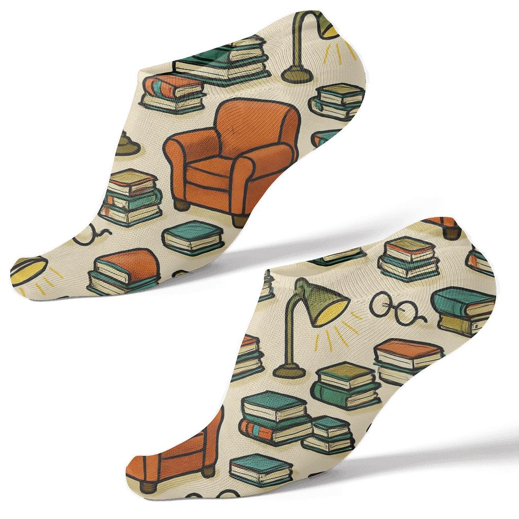 Librarian Reading Nook Tessellation Ankle Length Socks