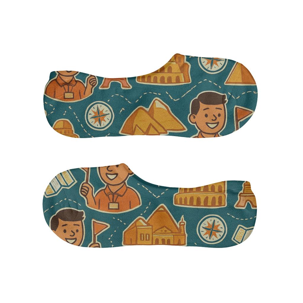 City Sticker Lattice, Tour Guide Edition soft cotton no-show socks