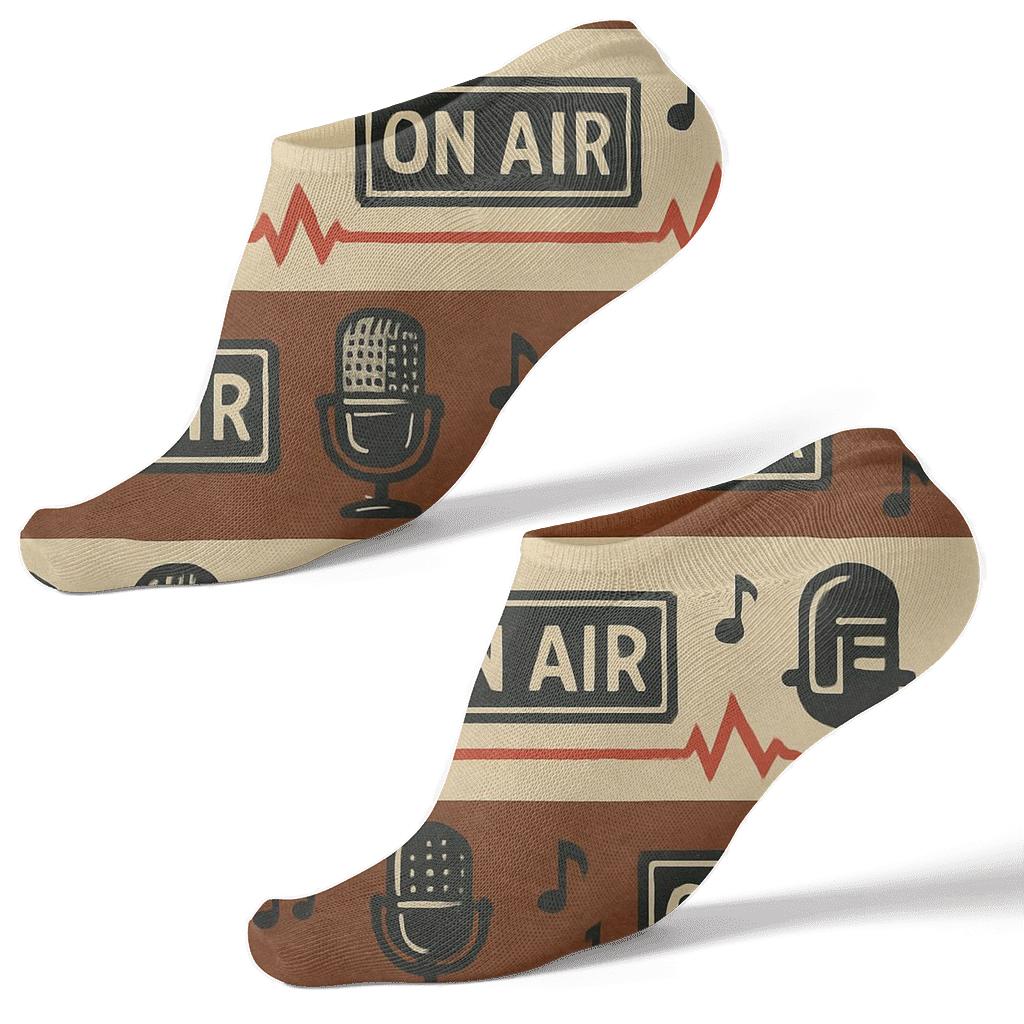 Retro Studio Radio Host Pattern Bands trendy patterned ankle socks