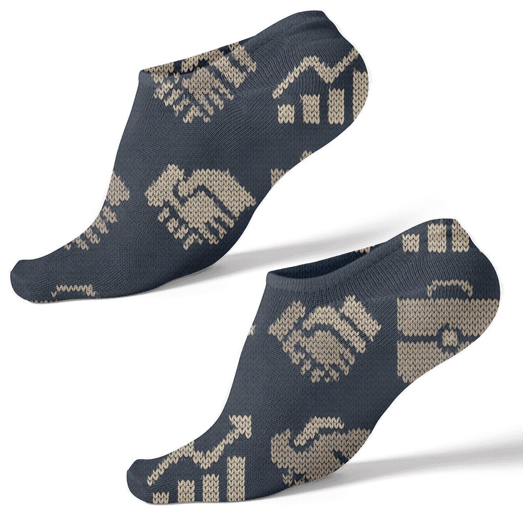 Knitted Salesperson Deal Icons Blanket Pattern stylish athletic ankle socks