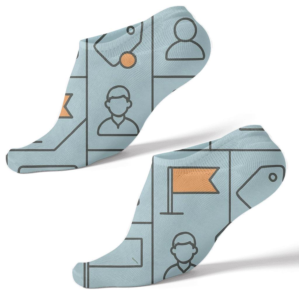 Minimal Sales Tiles With Salesperson In The Center premium sports ankle socks