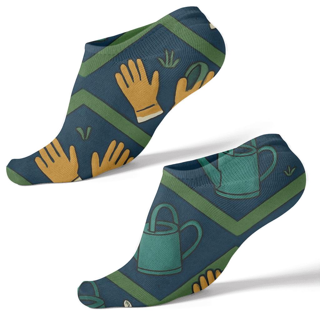 Chevron Watering Cans With Groundskeeper Charm custom ankle socks