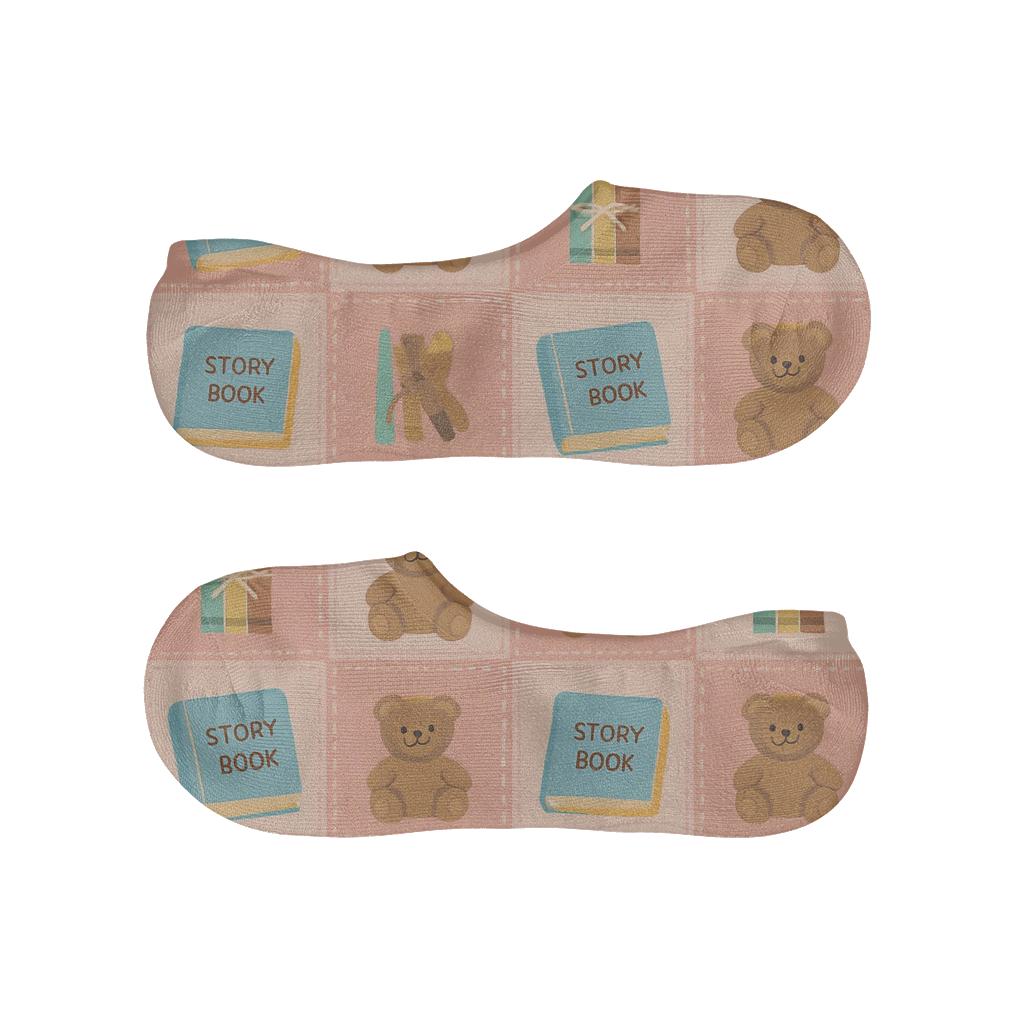 Storytime Patchwork For Childcare Worker designer printed no-show socks