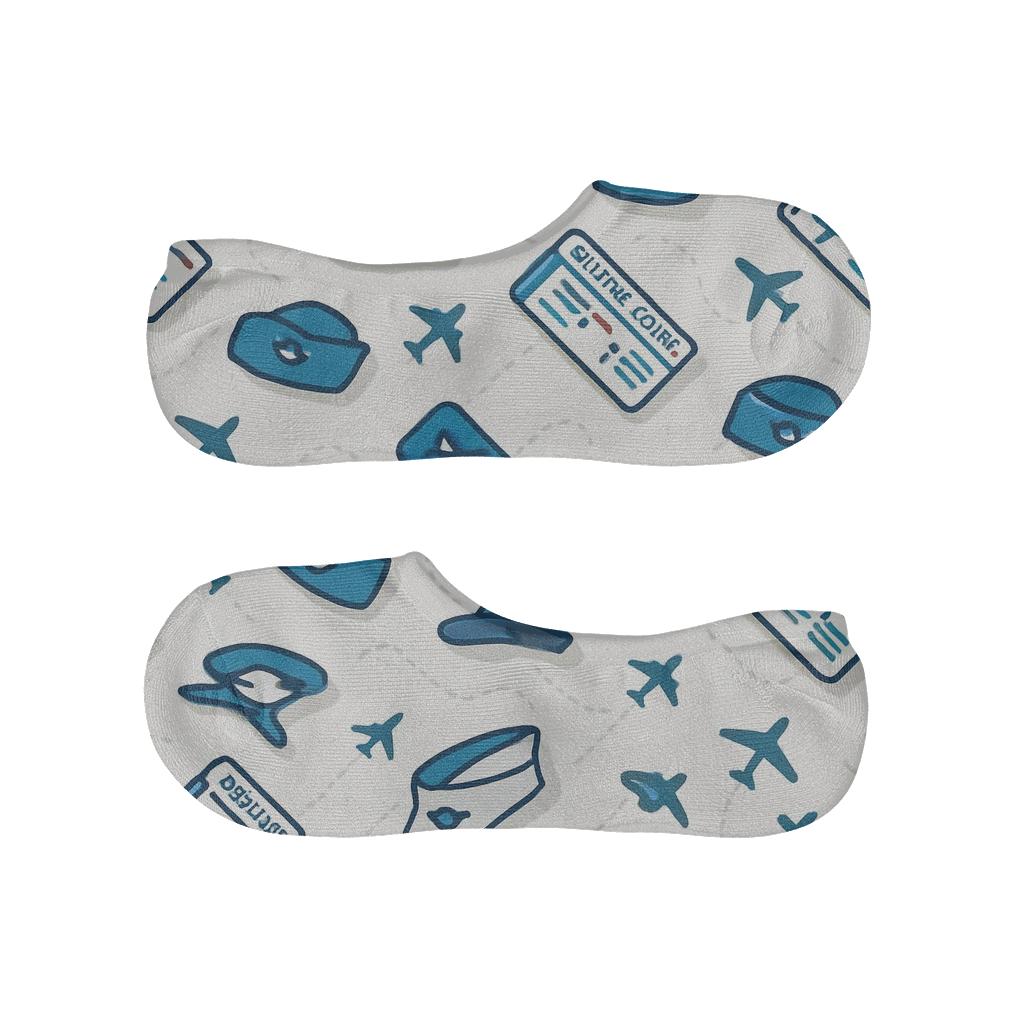 Boarding Pass Geometry With Flight Attendant Icons unique hidden socks