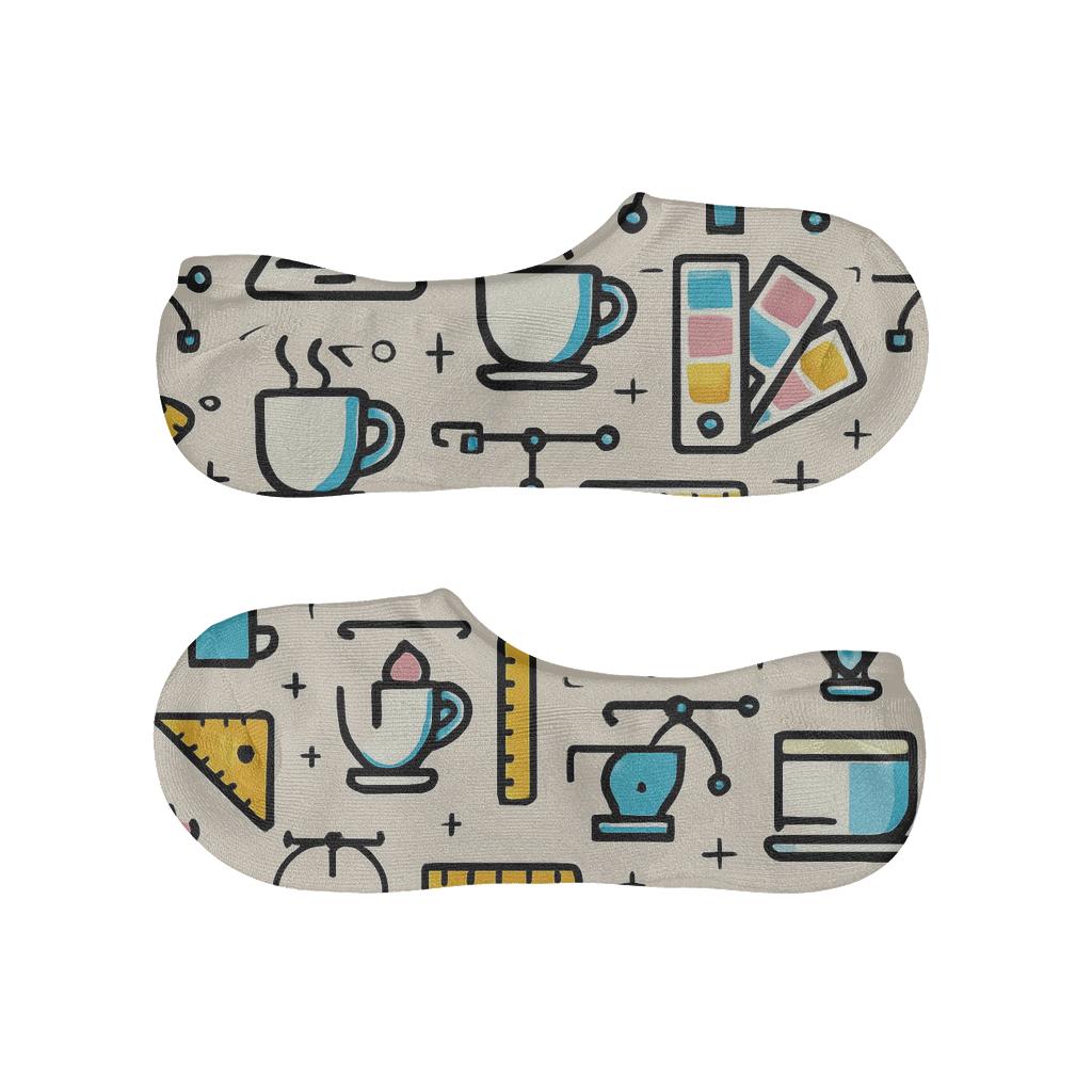 Blueprint Brew Pattern For Graphic Designer comfortable invisible socks