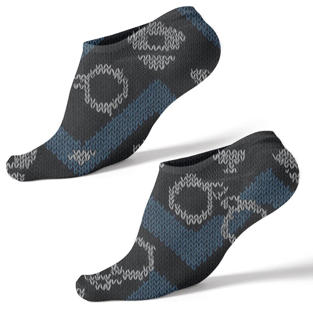 Prison Officer Handcuff Chevron On Charcoal Field trendy patterned ankle socks
