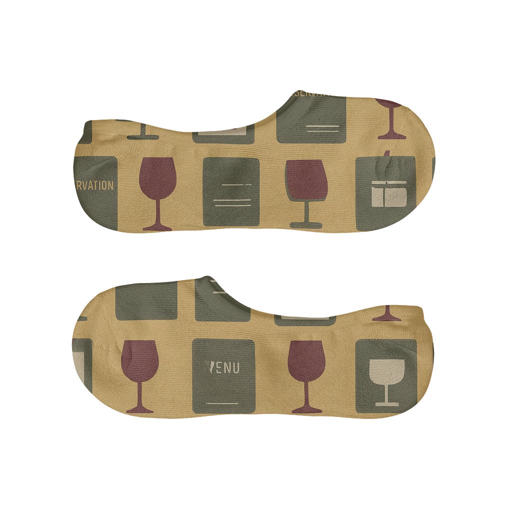 Bistro Ledger Tile Restaurant Manager Edition anti-slip no-show socks