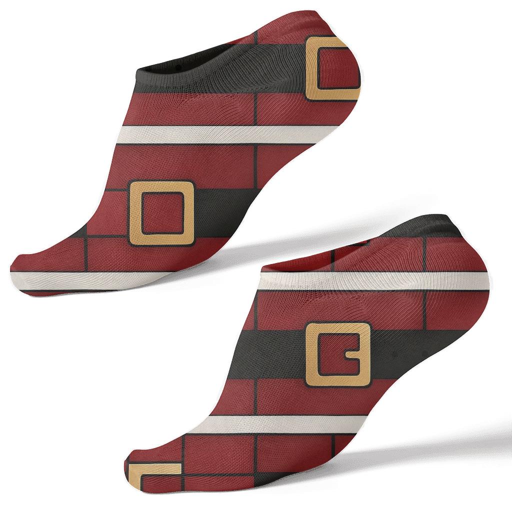 Belt Buckle Borders In Santa Repeat custom ankle socks