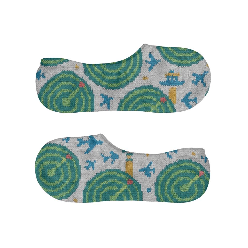 Knitted Illusion Air Traffic Controller Radar Mosaic anti-slip no-show socks