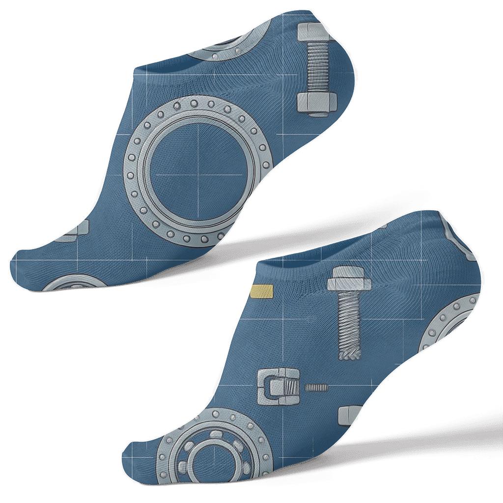 Riveted Blueprint Lattice For Mechanical Engineer premium sports ankle socks