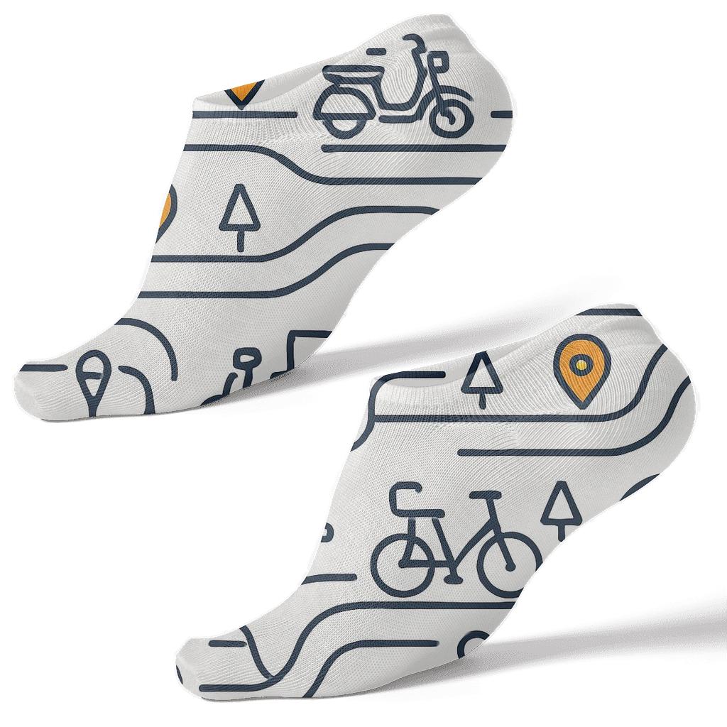City Map Bands With Courier Icons custom ankle socks