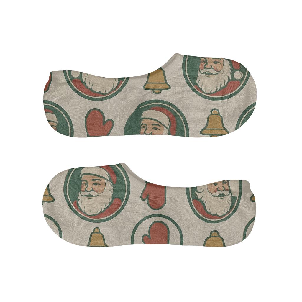 Santa Spotlight Medallions For Christmas custom no-show socks