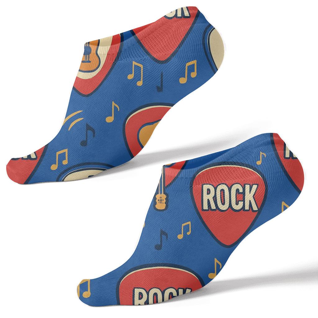 Mirrored Pair Design With Guitar Pick Constellations unique graphic ankle socks